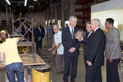 A. Gimenez, Mayor, Miami-Dade County; U.S. Commerce Secretary John Bryson; Honorable Barbara J. Jordan, District 1 Commissioner, Miami-Dade County; and Honorable Michael Pizzi, Mayor, Town of Miami Lakes. U.S. Commerce Secretary John Bryson; Mike Buzzella, President and CEO of Pavilion Furniture; Honorable Carlos A. Gimenez, Mayor, Miami-Dade County; and Honorable Barbara J. Jordan, District 1 Commissioner, Miami-Dade County.